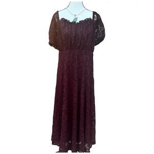 Thorn and Fable Lace Womens Midi Dress Size 2 Cottagecore Witchy Romantic Autumn